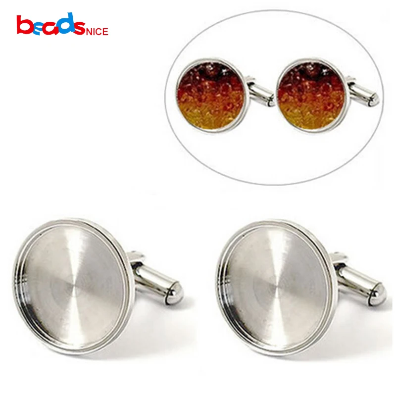 

Stainless Steel Blank Setting Base Cufflinks Settings Cabochon Base for 16/18/20mm Men Cufflinks DIY Jewelry findings ID25006