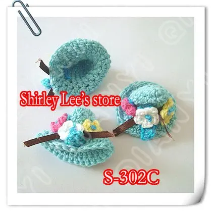 Wholesale --600 X (3.5x4.5cm)SUPER CUTE Handmade Crochet Mini Hat in Yellow/Ivory/Light Blue, 3 COLORS