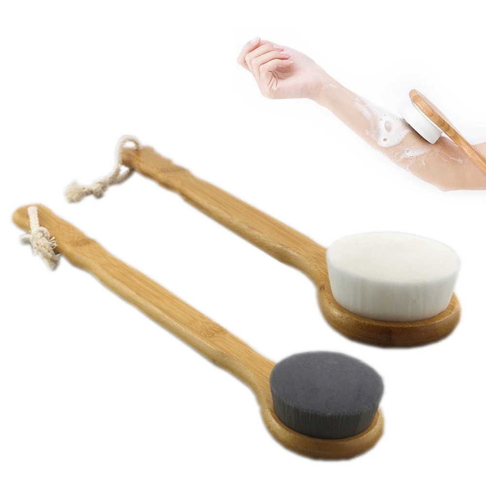

Shower Back Scrubber Brush Scrub Bath Body Long Handled Natural Cleaning