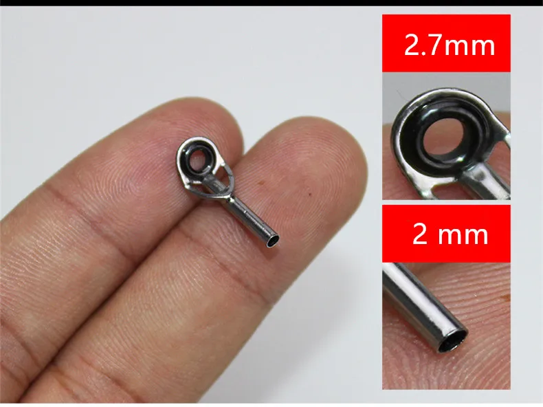 Rock Angelrute Guide Ring Guide Eye Top Ringe Weitwurf Teleskop Angelruten Linie Kreuz Lot 3 Stück – Detail 4
