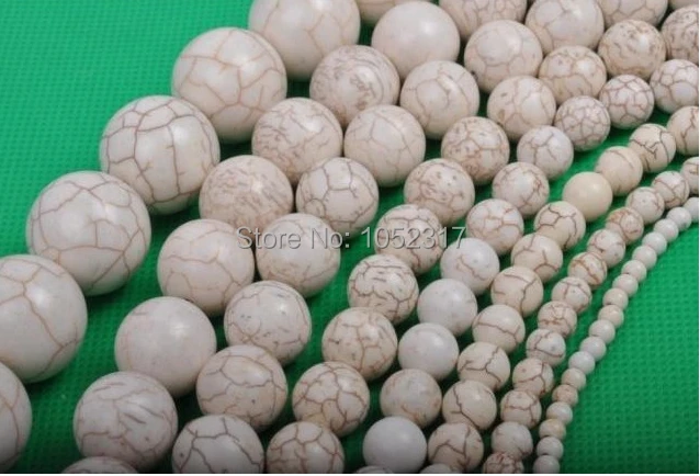 Wholesale 4mm 6mm 8mm 10mm 12mm 14mm 16mm Bead Length 40cm Bead White stone Howlite Bead Round Ball Loose Bead GIFT