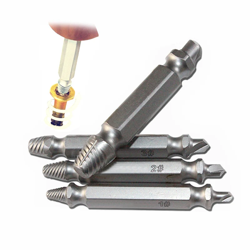 hss steel steel speed out broken damaged screw extractor 4pcs double side screw extractor drill bits set bolt stud accessories