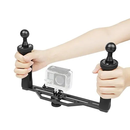 Aluminium Alloy Handheld Stabilizer Tray Handle Grip for GoPro 6/5/4/3+/3 SJCAM and All LED Video Light Camera Camcorder with