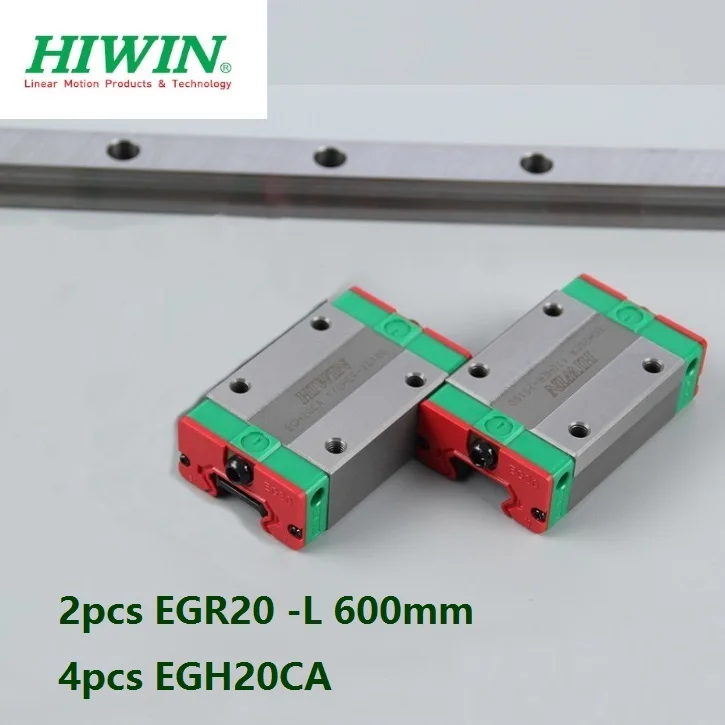 

2pcs origial Hiwin rail EGR20 -L 600mm linear guide + 4pcs EGH20CA carriage blocks for CNC router