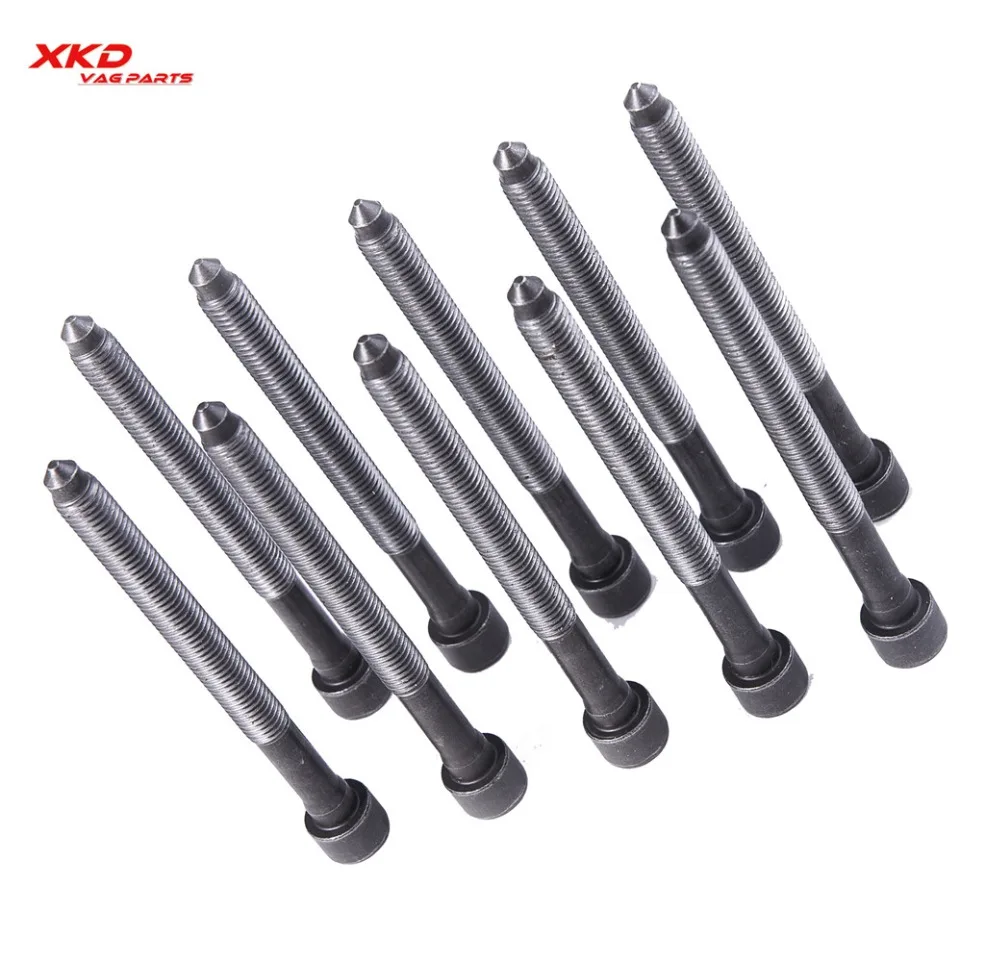 EA888 10Pcs Cylinder Head Bolt For VW Beetle CC Golf Jetta Passat Tiguan Audi A4  1.8T/2.0T 06D 103 385 D