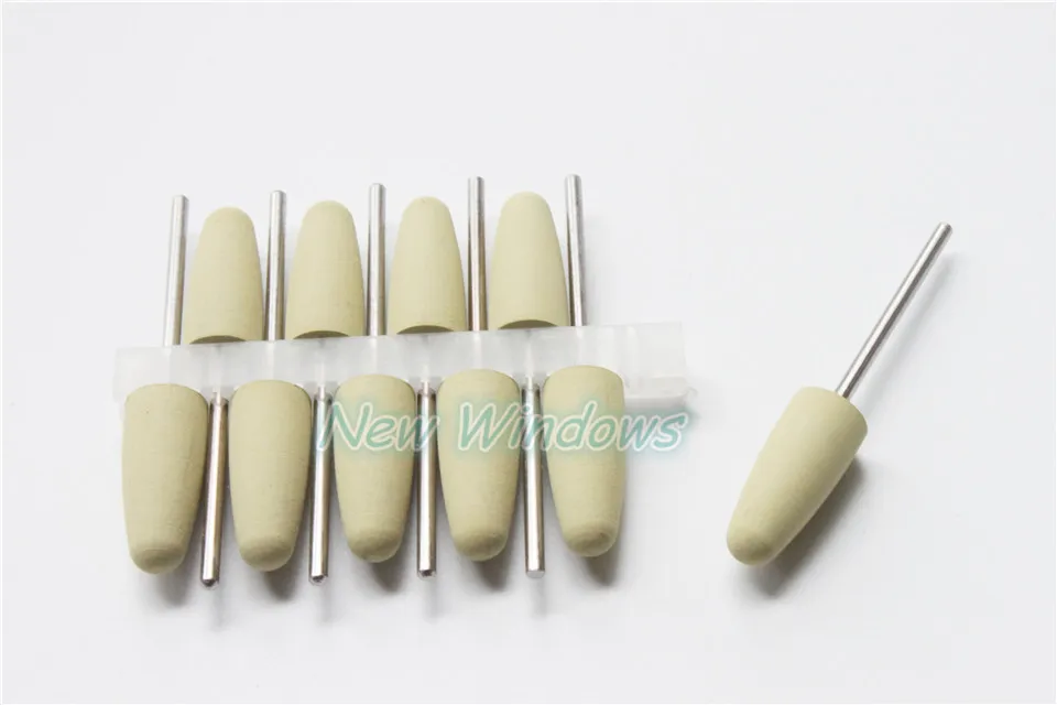 200x Yellow Super-Fine SILICONE Polishers Polishing Smoothing Burs For Dental