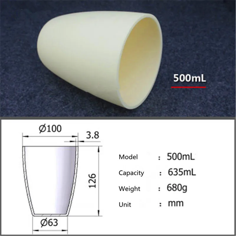 99.5% corundum crucible/Alumina ceramic crucible/500ml/Temperature resistance 1600 degree / sintered ceramic crucible