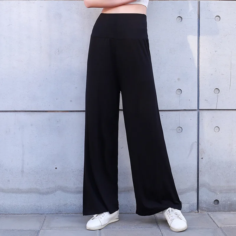 2023 spring summer new plus size modal wide leg pants casual female 100kg loose high waist home pants sleep bottoms pants soft