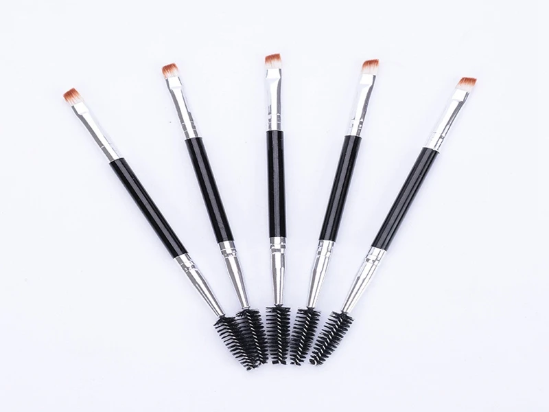 1000pcs/  Excellent Double Ways HappyMakeup Eyebrow Mascara Wand Cosmetic Brush Applicator Double Ended Single Brush Tool