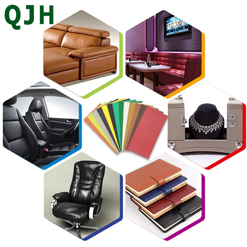 QJH 10x20cm Self Adhesive Stick-on No Ironing Sofa Repairing Leather PU Fabric Stickers Patches Scrapbook Fabric badges