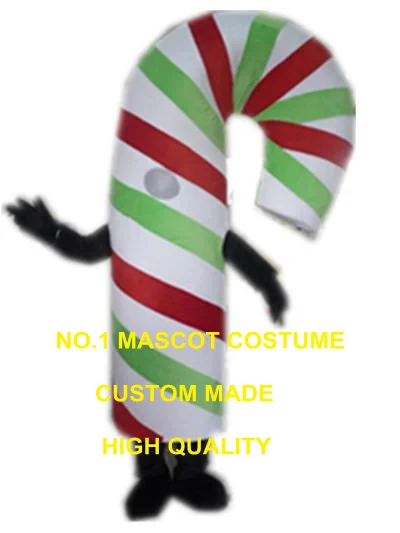 cheap promotion Christmas candy cane mascot costume for adult to wear for sale cartoon holiday food theme carnival dress 2593