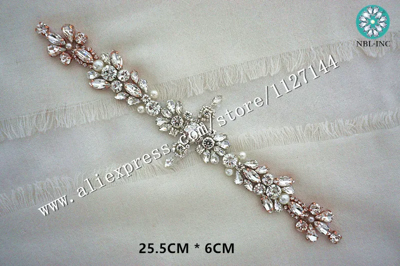 (30PCS )Wholesale bridal hand beaded silver crystal rhinestone appliques iron on for wedding dresses sash WDD0863