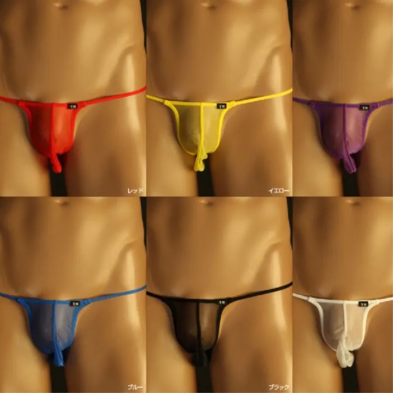 New Male Underwear Solid Seamless Transparent Lingerie String Homme Gay Sexy Penis Jockstrap G String Penis Pouch Thong Bulge