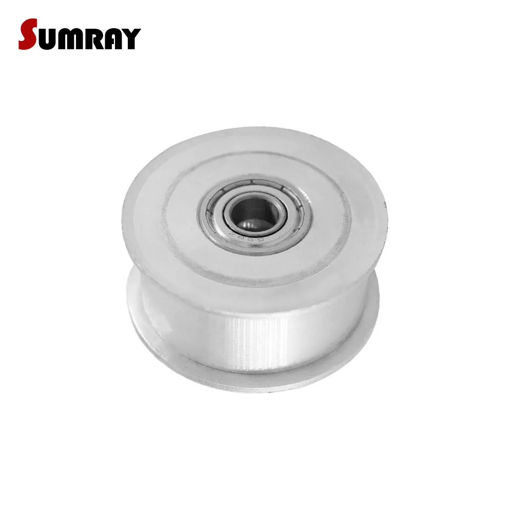 SUMRAY MXL 30T Idler Tensioner Wheel No teeth  3/4/5/6mm Bore Idler Timing Pulley  With Bearing 7/11mm Aluminium Pulley Wheel