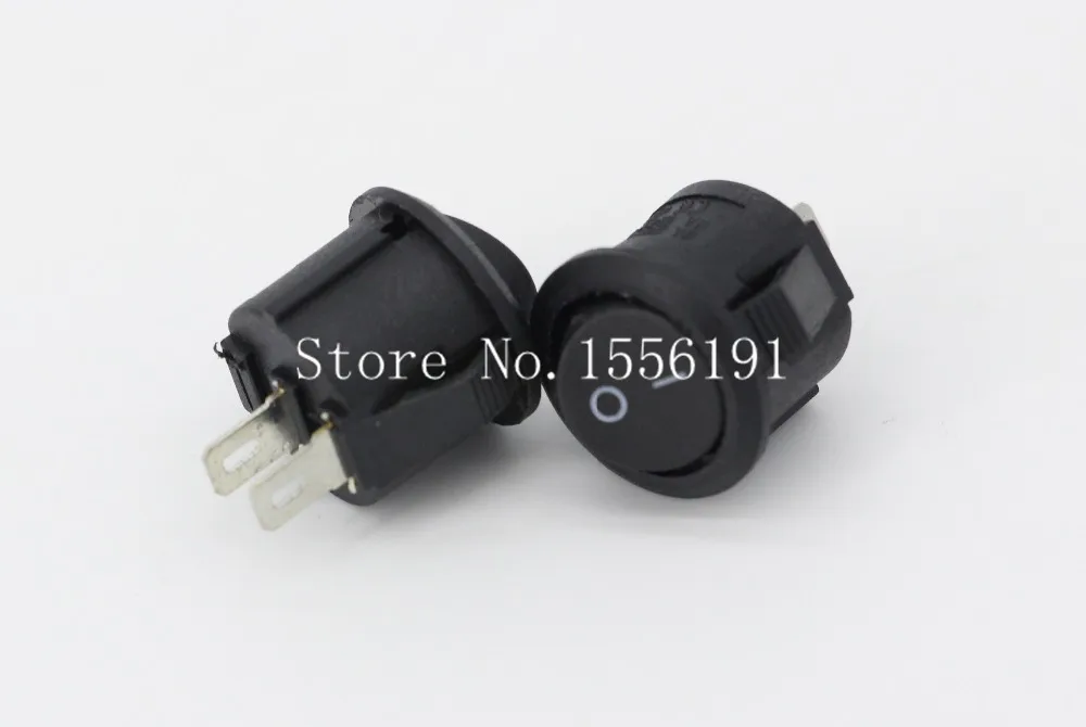 10PCS Small circular Ship type switch 2pin 3A/250V 6A/125V KCD11-204 Become warped board power switch Black