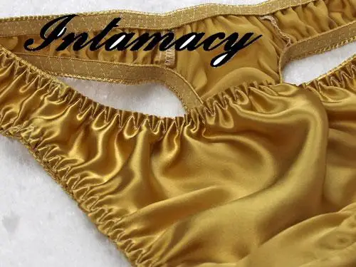 100% Silk  Simple Sexy Thong T Low Waist Pants Breathable Silk Underwear