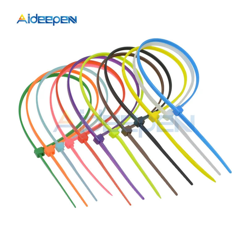 100pcs/bag 2.5*100mm cable tie Self-locking plastic nylon tie White Organiser Fasten Cable Wire Cable Zip Ties