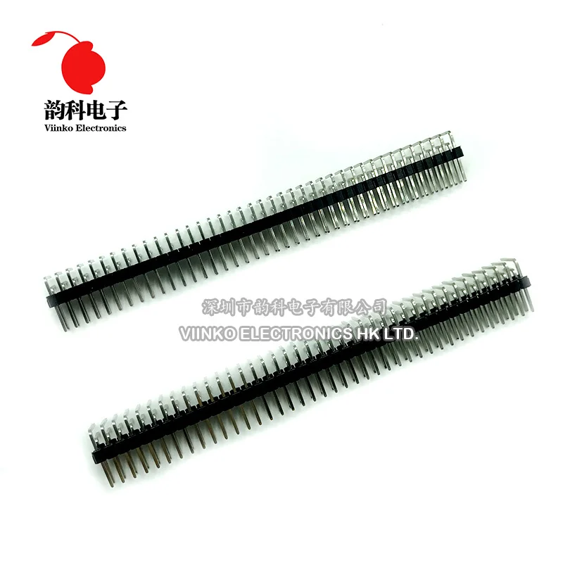 5PCS 2.54mm 2 x 40 Pin Male Double Row Right Angle Pin Header Strip pin header double row angle