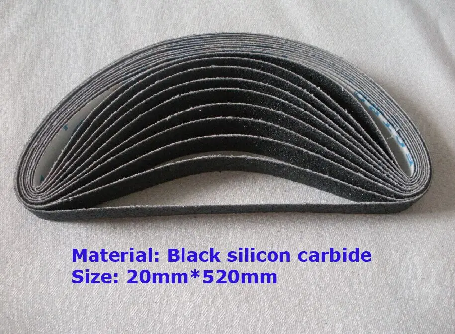 

40pcs/lot 60grit-10pcs 80grit-10pcs 120grit-20pcs 20mm*520mm abrasive sanding belt for air belt sander