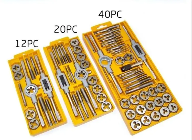 

New Tap and Die Set M3-M12 Screw Thread Metric Plugs Taps & Tap Wrench 12pcs 20pcs 40pcs Alloy Steel Metric Tap Die Tools sets