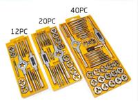 New Tap and Die Set M3-M12 Screw Thread Metric Plugs Taps & Tap Wrench 12pcs 20pcs 40pcs Alloy Steel Metric Tap Die Tools sets