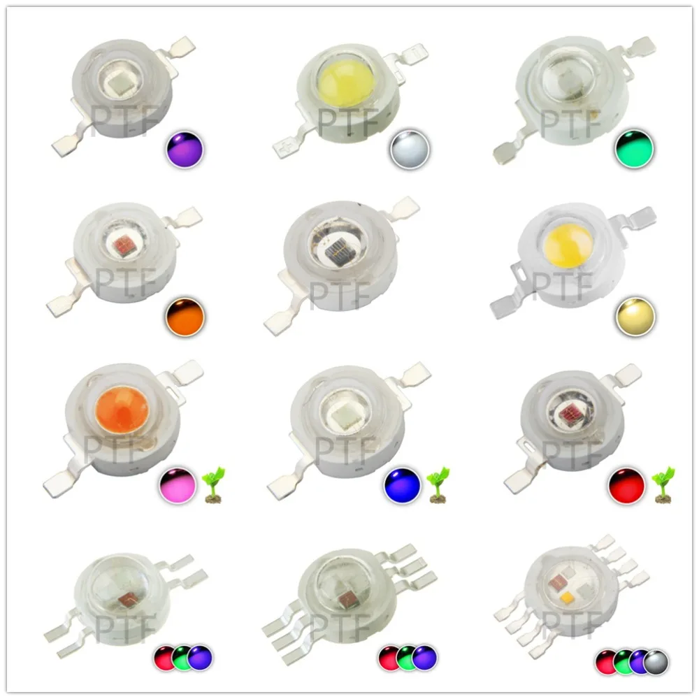 

10pcs Real Full Watt 1W 3W High Power LED lamp Bulb Diodes SMD 110-120LM LEDs Chip For 3W - 18W Spot light Downlight