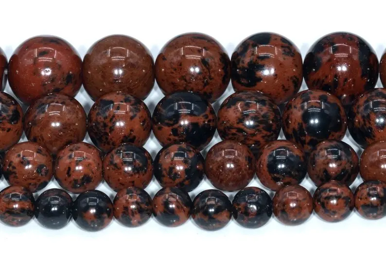 Wholesale Genuine Natural Mahogany Obsidian Loose Beads Round Shape 4mm 6mm 8mm 10mm 12mm Round Loose Beads 15.5