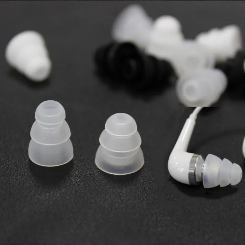 6 Pairs Silicone Earbuds Ear Tips,Three Layer Replacement Anti-slip Earplug Ear Gels for Most In-Ear EarPhone 3 Sizes (S M L )