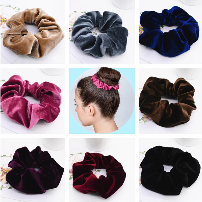 

BKLD 1PC 2024 New Arrival Women Hair Accessories Velvet Hair Scrunchies Hair Tie Ponytail Holder Headwear Send At Random