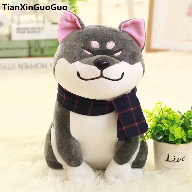 

lovely cartoon Akita dog large 48cm gray squatting akita dog plush toy soft doll throw pillow birthday gift s0226