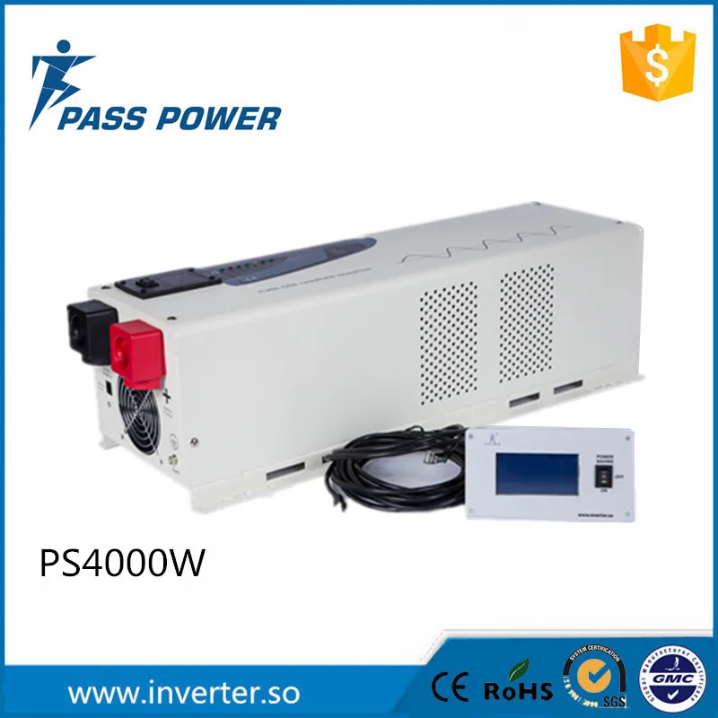 2016  High Quality 50hz or 60hz 4000w 24v to 220v/110V low frequency solar inverter 4kw