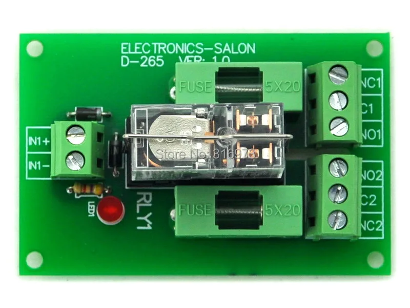 

Fused DPDT 5A Power Relay Interface Module, G2R-2 12V DC Relay.