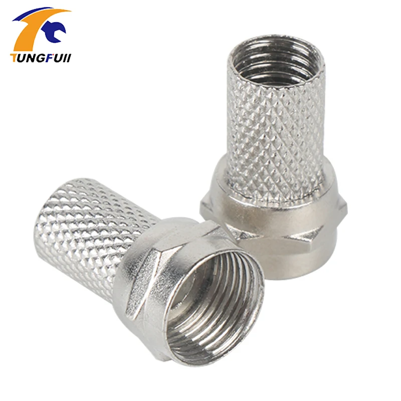 RG6 Copper Twist F Type Coaxial Cable Connector Plugs High Quality Connector for TV Satellite Virgin Cable