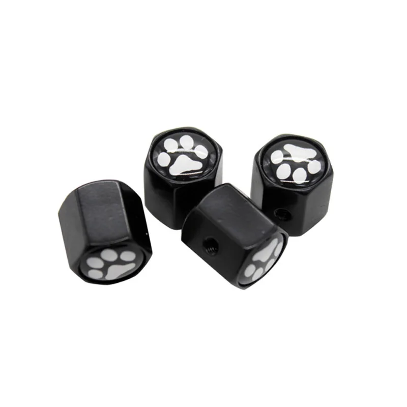 4Pcs/Set Dog Paw Logo Anti-theft Valve Caps Wheel Tire Stem Air Caps Auto Styling For AUDI Benz BMW Ford Mazda Chevrolet