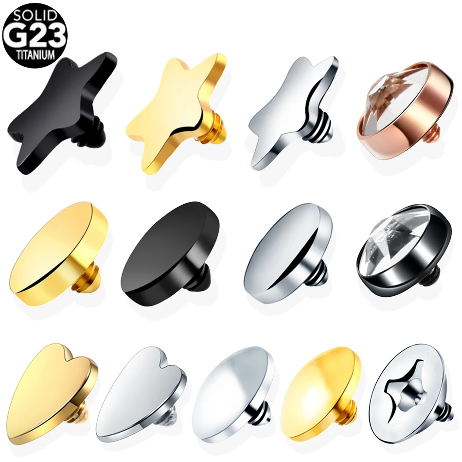 1pc G23 Titanium Micro Dermal Piercings Mirco Dermal Top Micro Dermal Anchor Skin Diver Hide in Surface Piercings Body Jewelry