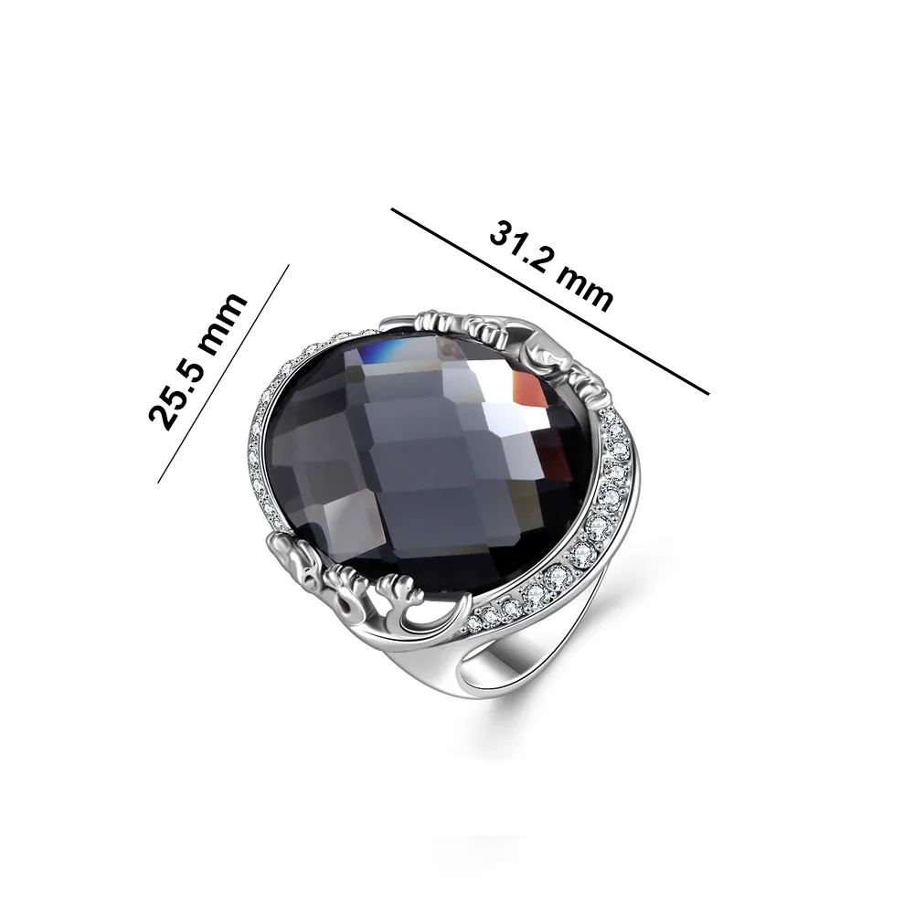 Ajojewel Big Crystal Gecko Rings For Men Women Silver-color Cool Animal Designer Jewelry Finger Bijoux