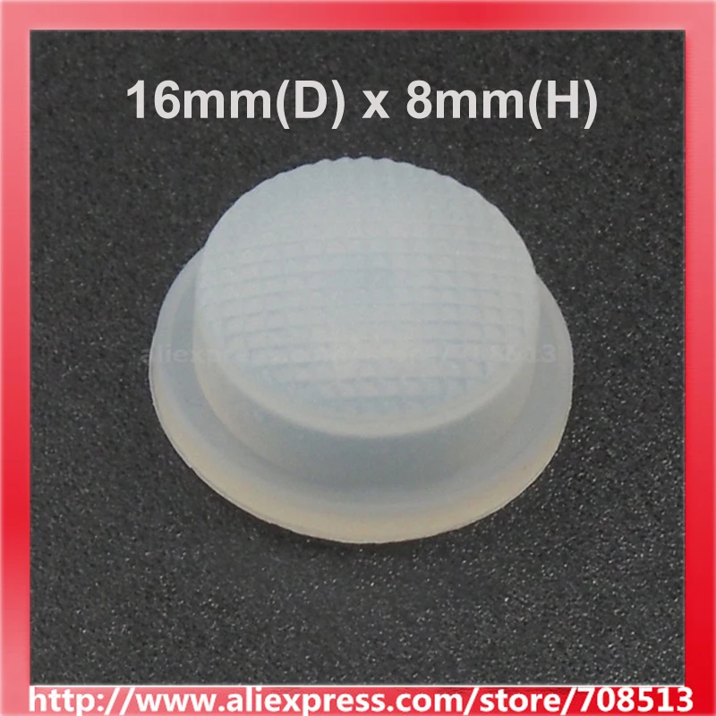 16mm(D) x 8mm(H) Silicone Tailcaps - Transparent (10 pcs)