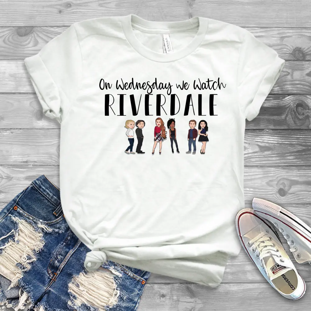 2019 Women Riverdale T-shirt On Wedneday We Watch Riverdale Shirt Tv Show Betty Cheryl Jughead Tee Funny T-shirt