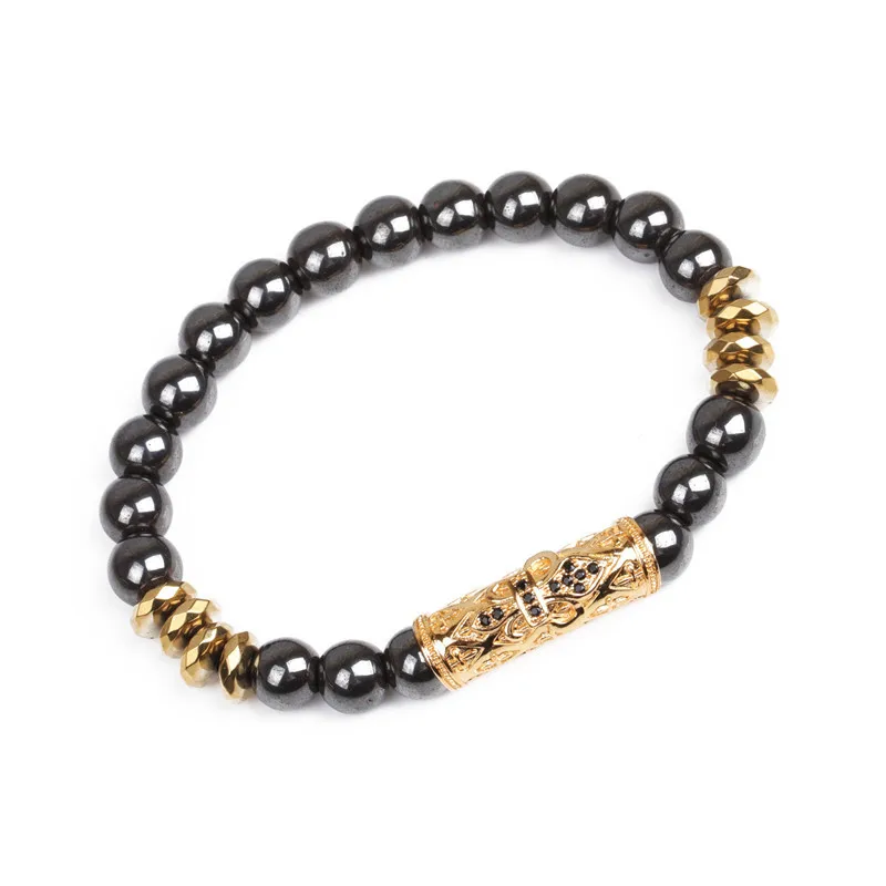 8MM Hematite Gold B… - image
