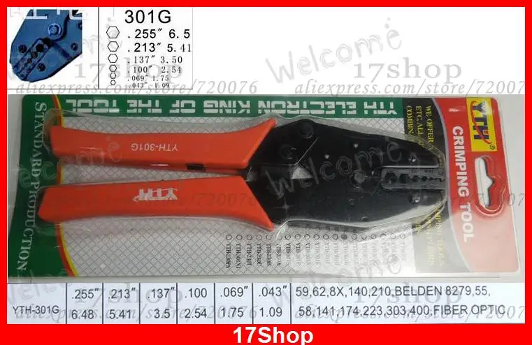 Hex Cables Crimper crimping Pliers Cables RG-58 59 55 8279 174 223 400 FOR SMA MCX TNC BNC