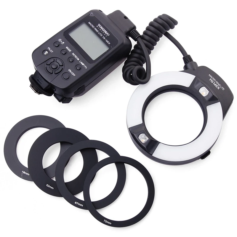 Yongnuo YN-14EX YN14EX TTL LED Macro Ring Lite Flash Speedlite Light with Adapter Ring for Canon EOS DLSR as MR-14EX