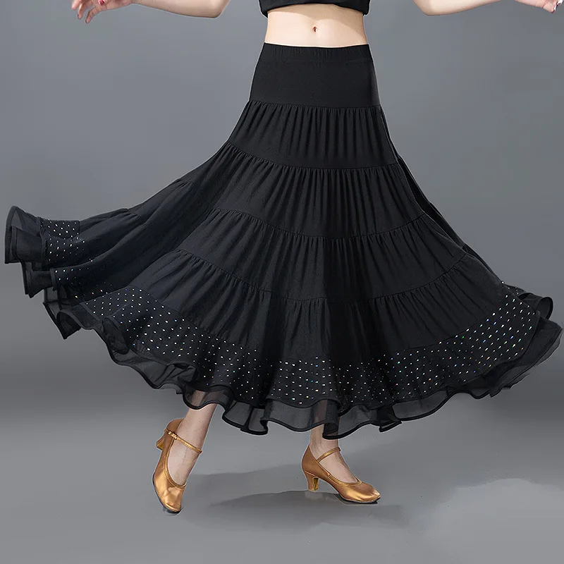 Lady Dance Skirt Girls Ballroom Dancing Suit Women's Modern National Standard Dance Half-length Exercise Show Long Skirt D0810