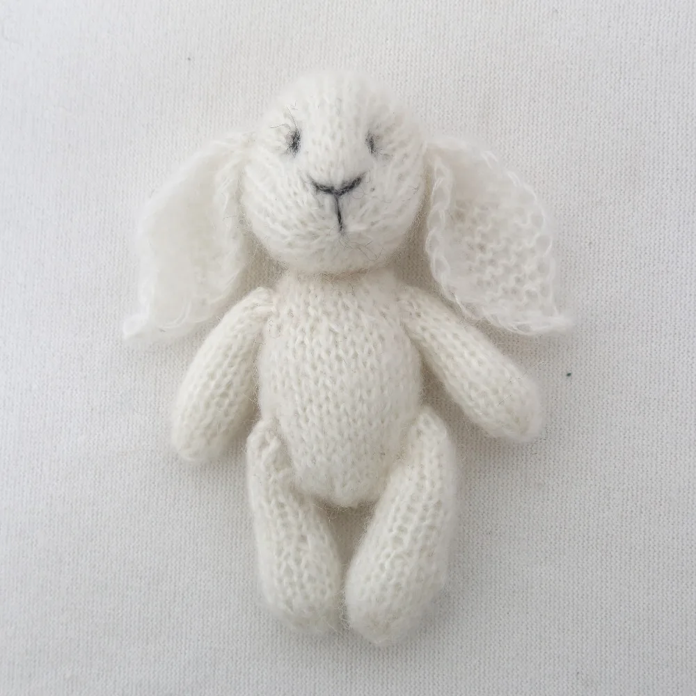 Teddy Bunny Photo Prop Stuffed Animal Bunny Newborn Bunny Toy Knitted bunny Animal Props