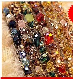 

Free shipping Original manual bump color colorful headdresses irregular crystal gold hair hoop hairpin hair accessories