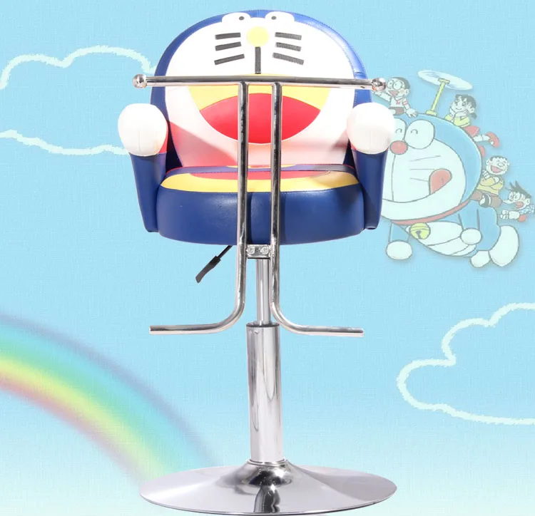 New haircut cartoon car children. Children's hairdressing chair. Cartoon animals children barber chair