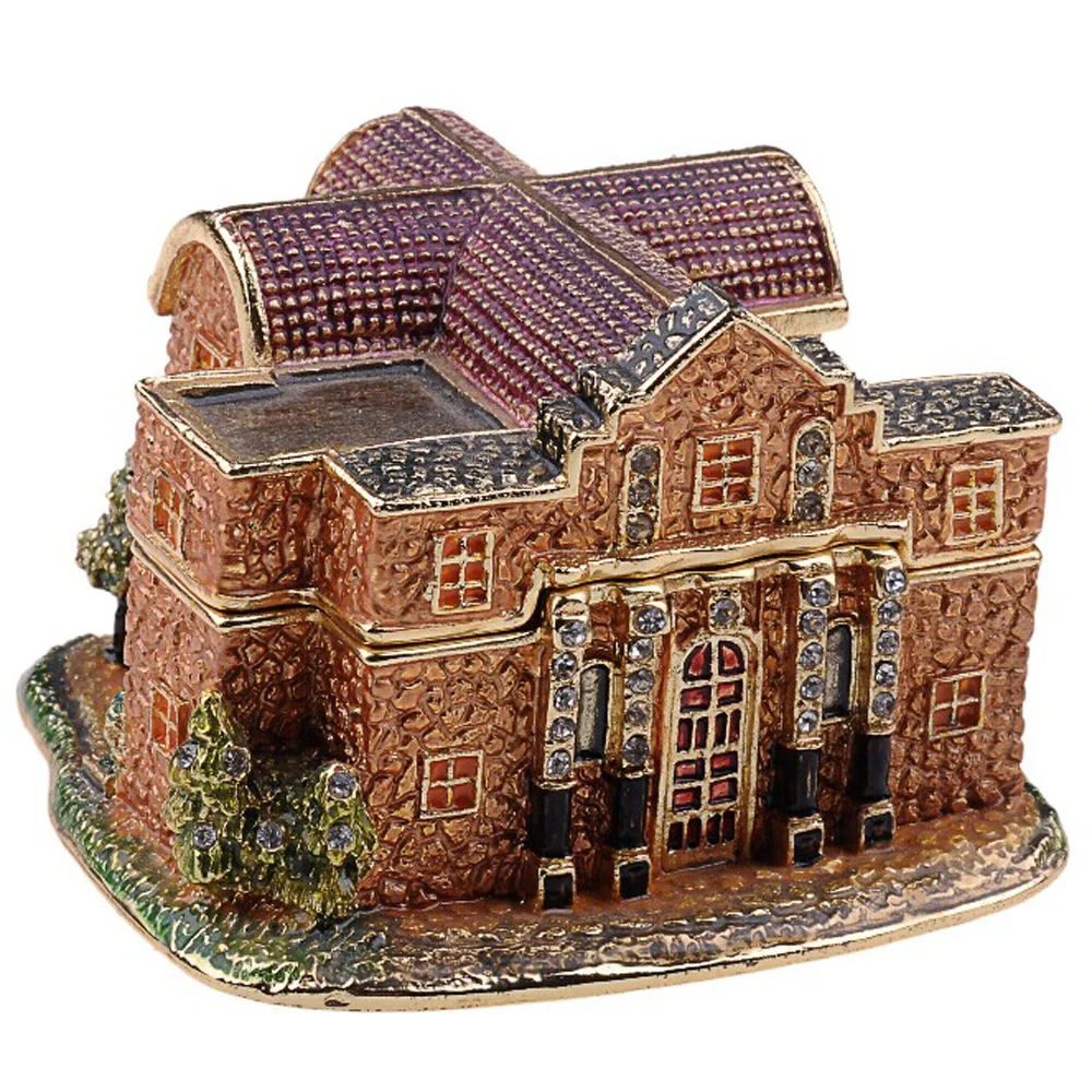 

Light House Jewelry Enamel Trinket Box, Metal Craft, Christmas Decor Gifts