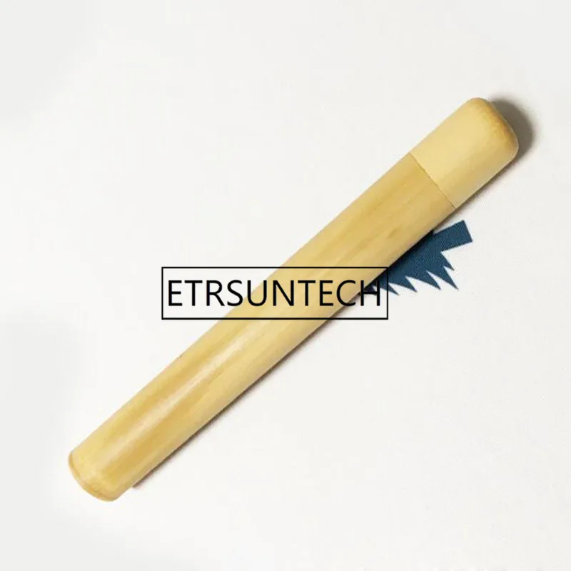 Natural Bamboo Tube For Stainless Steel Straw Travel Trip Toothbrush Stroage Box Barrel 23cm