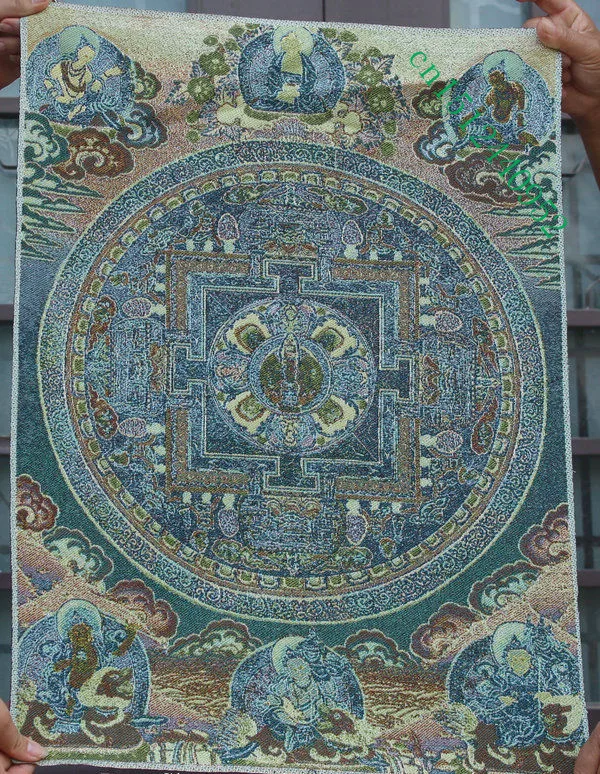 36 inch Chinese Silk embroidery 1000 Arms GuanYin Kwan-Yin Goddess Thangka Painting Mural