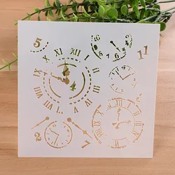 Pochoirs de superposition pour peinture murale, modèle de carte en papier décoratif, bricolage d'horloge vintage, coloriage de scrapbooking, album de gaufrage, 13cm, 5.1 po