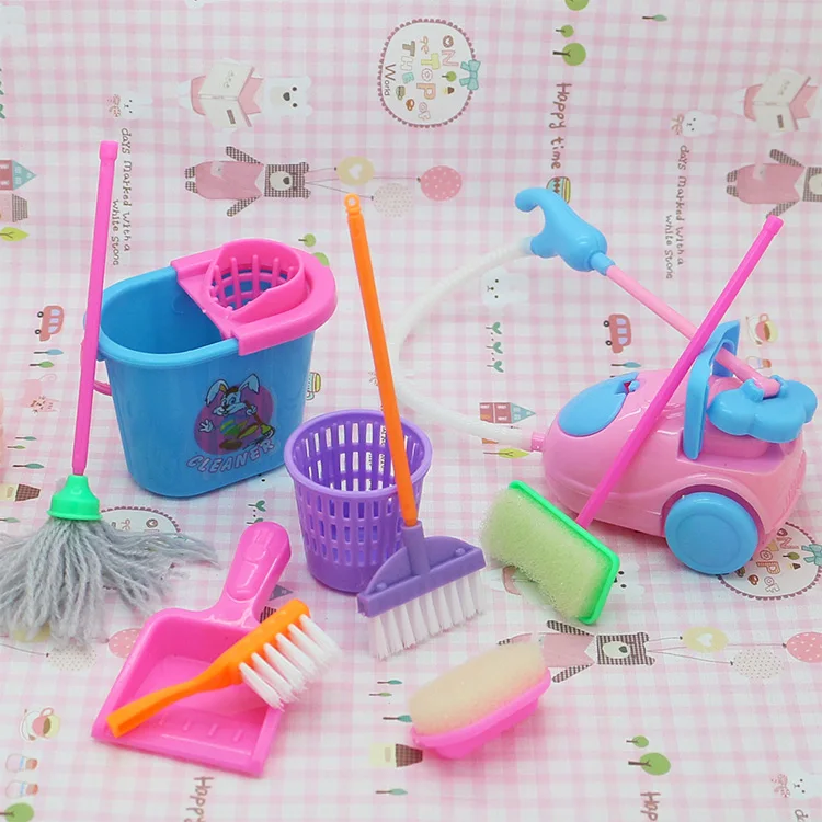 

9pcs/set Home Cleaning Sets For Barbie 1/6 Doll Accessories